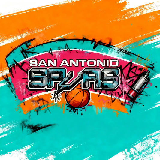 Adult Short Sleeve San Antonio Spurs Graffiti Style