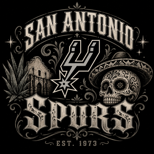 Adult Short Sleeve San Antonio Spurs Chicano Style T-Shirt