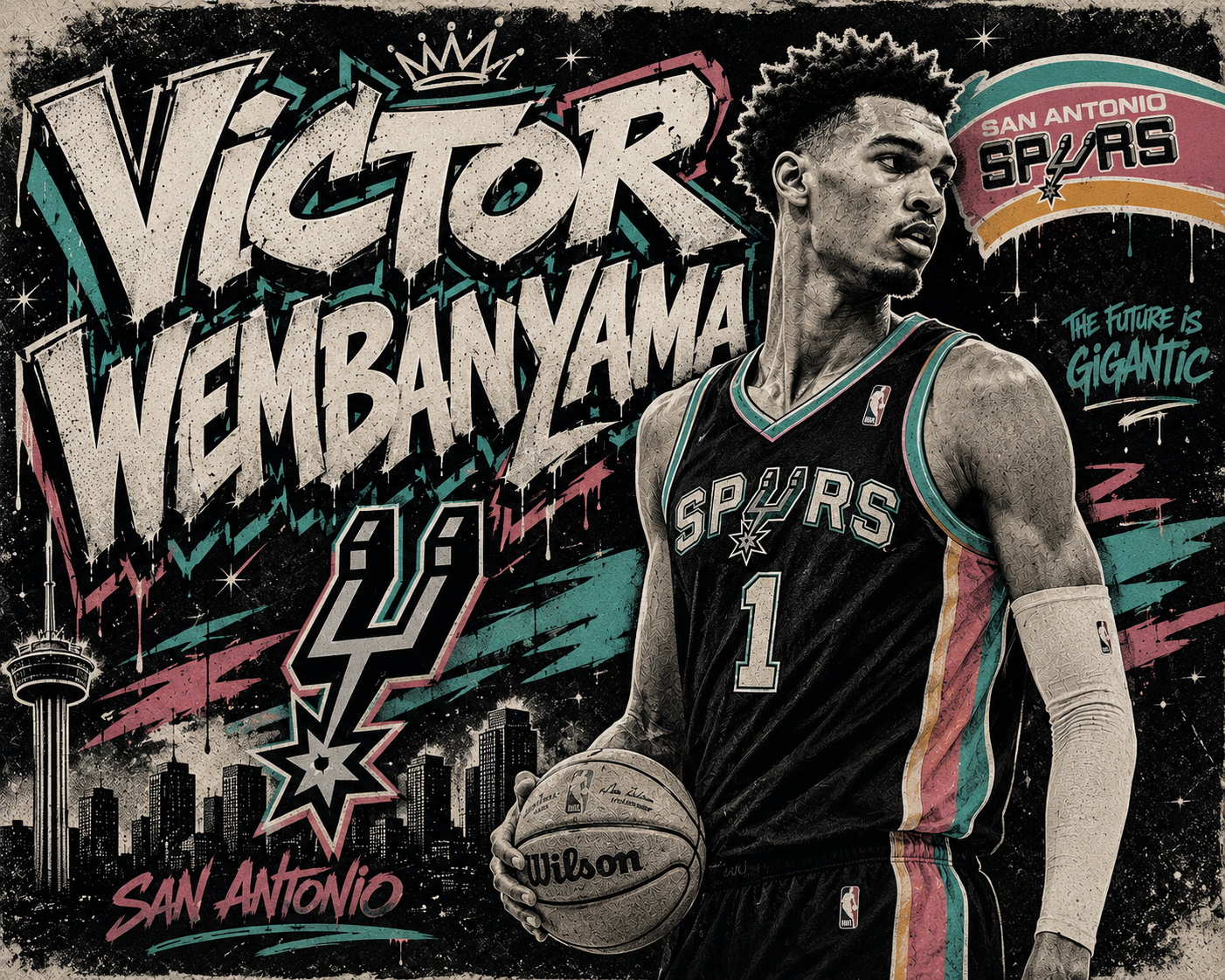 Adult Short Sleeve Victor Wembanyama Retro style